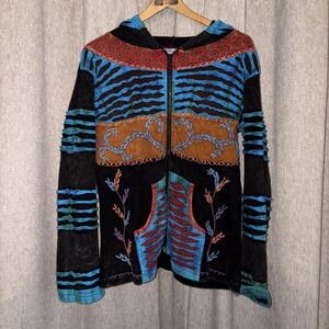 90s India Boutique‎ Hooded Zip Up Large